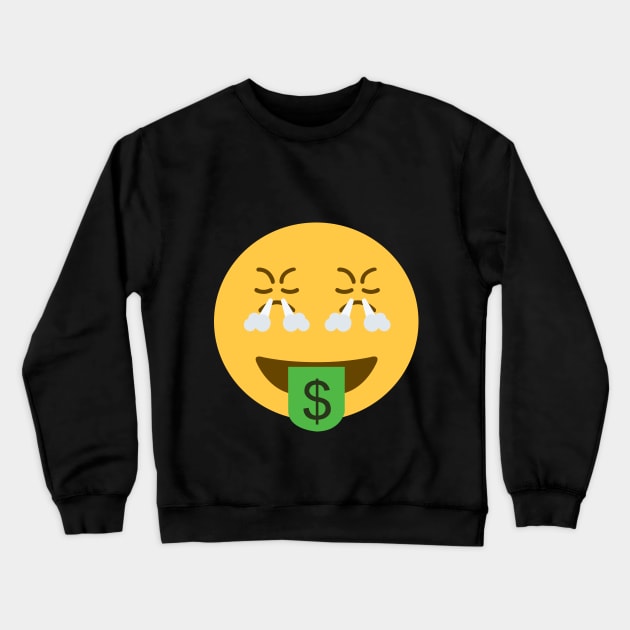 angry money face emoji Crewneck Sweatshirt by Young at heart